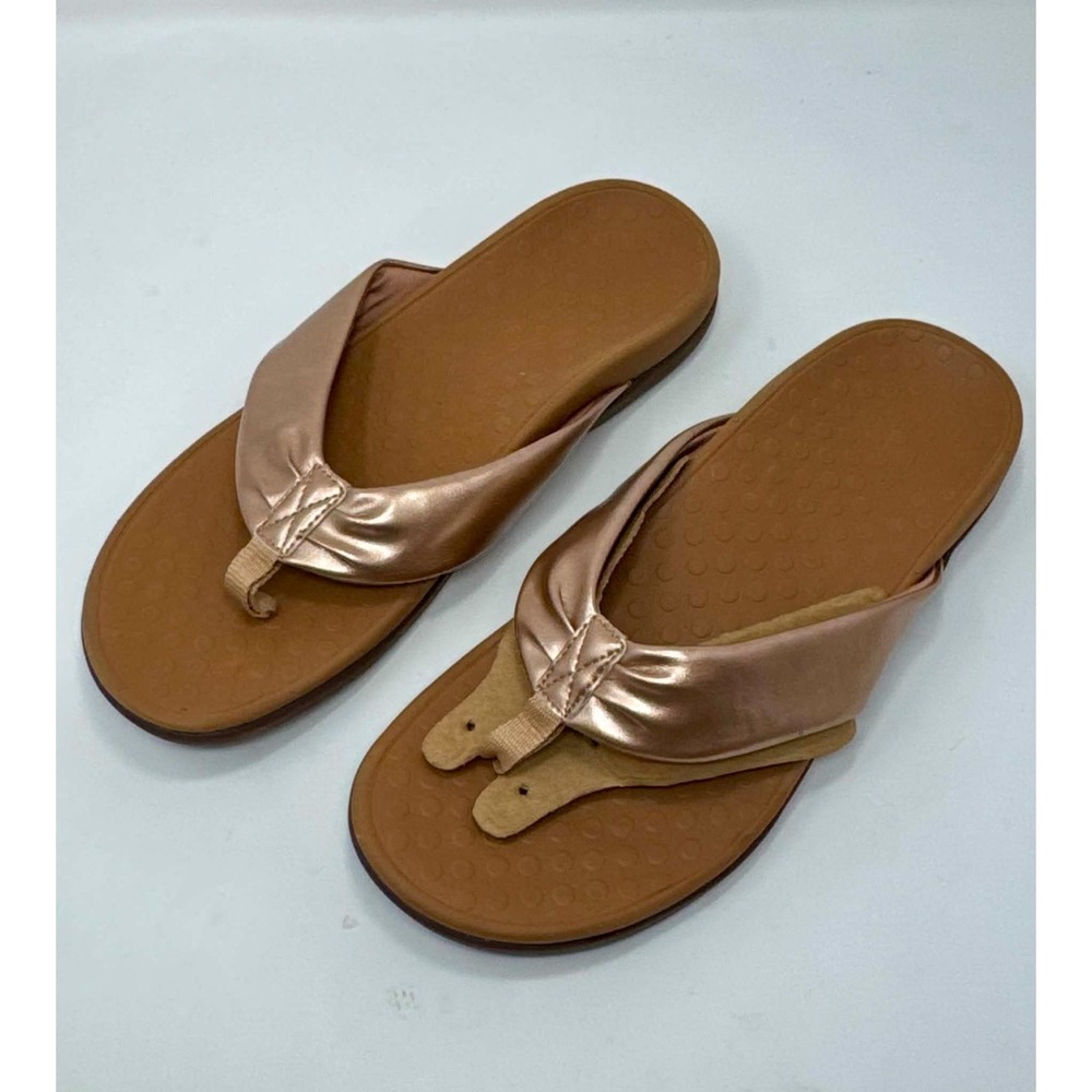 Vionic Melo Flip Flop Womens Size 10 Rose Gold Metallic Orthotic Thong  Sandals